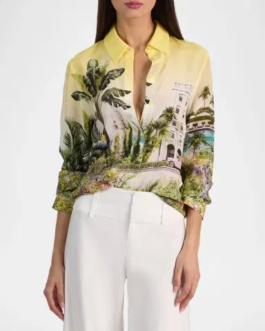 ALICE + OLIVIA Pure Paradise Willa Silk Blouse | Thumbnail 4 ALICE + OLIVIA Pure Paradise Willa Silk Blouse | Thumbnail 4