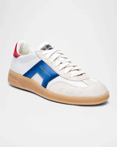 Santoni DBS Oly Mixed Leather Low-Top Sneakers | Thumbnail 2