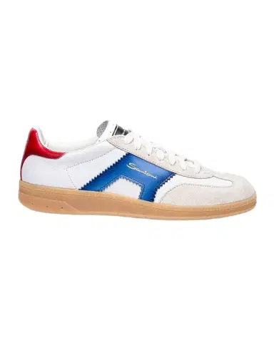 Santoni DBS Oly Mixed Leather Low-Top Sneakers | Thumbnail 1