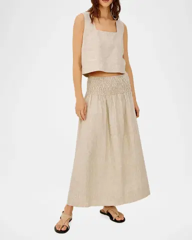 RAILS Akira Square-Neck Linen Crop Top | Thumbnail 2 RAILS Akira Square-Neck Linen Crop Top | Thumbnail 2