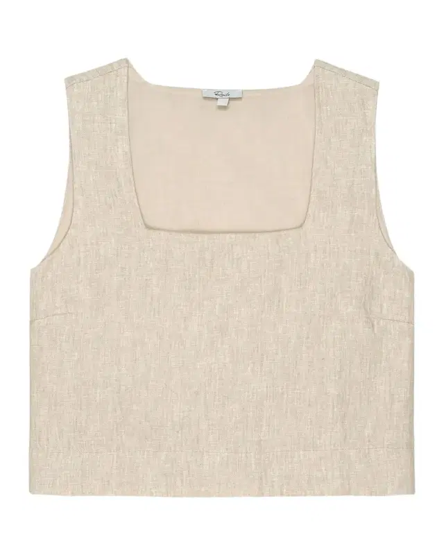 Rails Akira Square-Neck Linen Crop Top