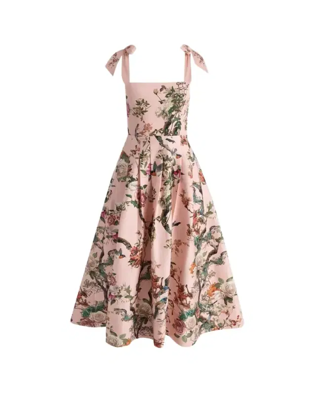 Hana Floral Tie-Shoulder Maxi Dress