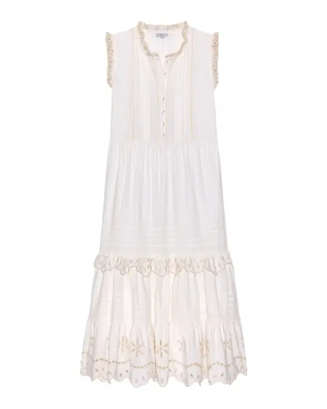 Aubrie Ruffled Eyelet Midi Dress