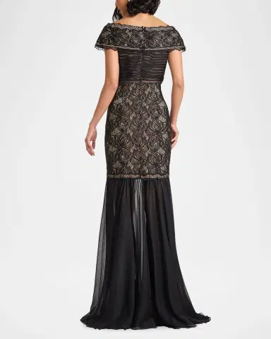 Tadashi Shoji Floral Lace Mermaid Gown | Thumbnail 3 Tadashi Shoji Floral Lace Mermaid Gown | Thumbnail 3