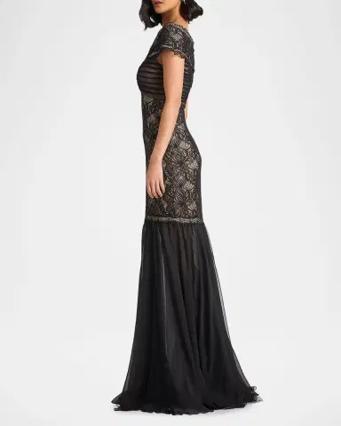 Tadashi Shoji Floral Lace Mermaid Gown | Thumbnail 5 Tadashi Shoji Floral Lace Mermaid Gown | Thumbnail 5