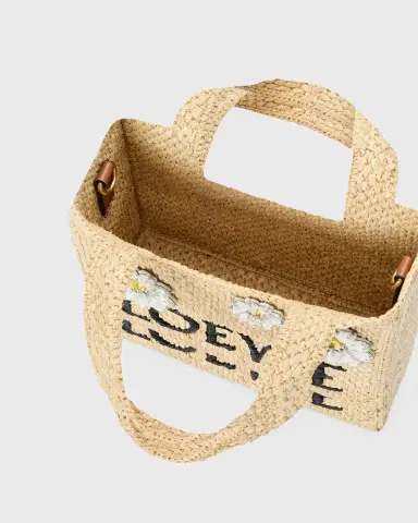 Loewe x Paula's Ibiza Crystal Floral Applique Raffia Tote Bag | Thumbnail 3 Loewe x Paula's Ibiza Crystal Floral Applique Raffia Tote Bag | Thumbnail 3