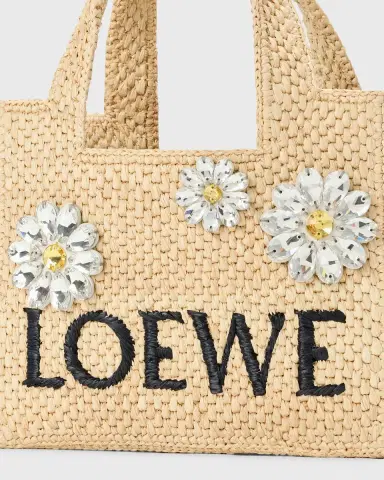 Loewe x Paula's Ibiza Crystal Floral Applique Raffia Tote Bag | Thumbnail 4 Loewe x Paula's Ibiza Crystal Floral Applique Raffia Tote Bag | Thumbnail 4
