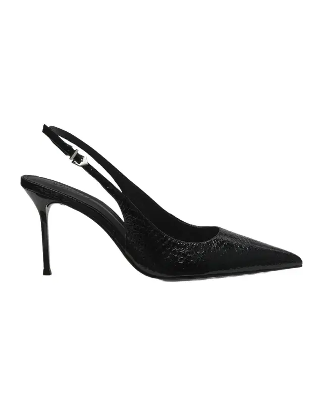 Schutz 90mm Paola Snake-Embossed Leather Slingback Pumps