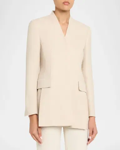 Akris Alvar Linen-Wool Double-Face Cardigan Jacket | Thumbnail 4 Akris Alvar Linen-Wool Double-Face Cardigan Jacket | Thumbnail 4
