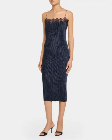 FFORME Lumi Pleated Satin Midi Dress | Thumbnail 3 FFORME Lumi Pleated Satin Midi Dress | Thumbnail 3
