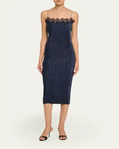 FFORME Lumi Pleated Satin Midi Dress | Thumbnail 6 FFORME Lumi Pleated Satin Midi Dress | Thumbnail 6