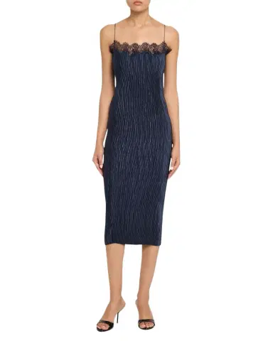 FFORME Lumi Pleated Satin Midi Dress | Thumbnail 1 FFORME Lumi Pleated Satin Midi Dress | Thumbnail 1