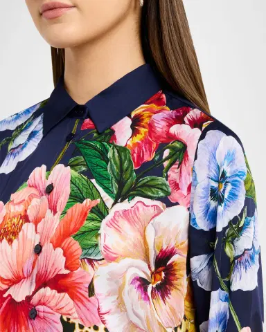 Elie Tahari The Madeline Sahara Desert Print Silk-Blend Blouse | Thumbnail 5 Elie Tahari The Madeline Sahara Desert Print Silk-Blend Blouse | Thumbnail 5