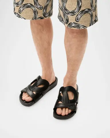 Loewe x Paula's Ibiza Men's Ease Monogram Leather Sandals | Thumbnail 2 Loewe x Paula's Ibiza Men's Ease Monogram Leather Sandals | Thumbnail 2