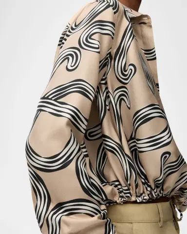 Loewe x Paula's Ibiza Abstract-Print Silk Drawstring Balloon Shirt | Thumbnail 4 Loewe x Paula's Ibiza Abstract-Print Silk Drawstring Balloon Shirt | Thumbnail 4
