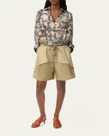 Loewe x Paula's Ibiza Abstract-Print Silk Drawstring Balloon Shirt | Thumbnail 7 Loewe x Paula's Ibiza Abstract-Print Silk Drawstring Balloon Shirt | Thumbnail 7