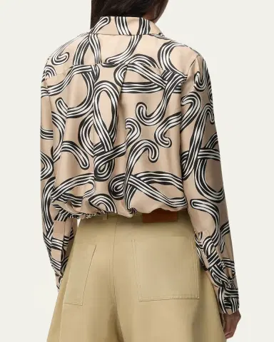 Loewe x Paula's Ibiza Abstract-Print Silk Drawstring Balloon Shirt | Thumbnail 8 Loewe x Paula's Ibiza Abstract-Print Silk Drawstring Balloon Shirt | Thumbnail 8