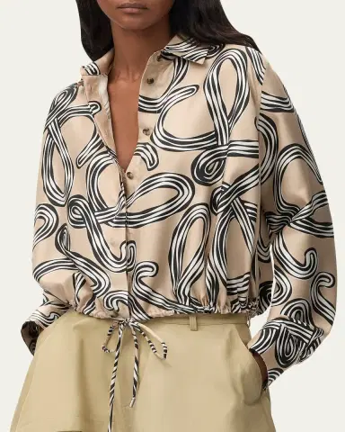 Loewe x Paula's Ibiza Abstract-Print Silk Drawstring Balloon Shirt | Thumbnail 9 Loewe x Paula's Ibiza Abstract-Print Silk Drawstring Balloon Shirt | Thumbnail 9