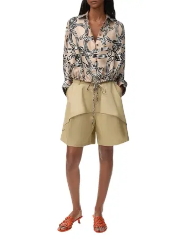 Loewe x Paula's Ibiza Abstract-Print Silk Drawstring Balloon Shirt | Thumbnail 1 Loewe x Paula's Ibiza Abstract-Print Silk Drawstring Balloon Shirt | Thumbnail 1