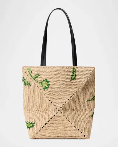 Loewe x Paula's Ibiza Puzzle Embroidered Raffia Tote Bag | Thumbnail 3