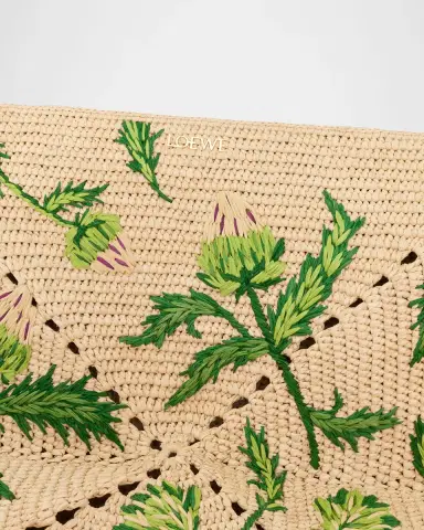 Loewe x Paula's Ibiza Puzzle Embroidered Raffia Tote Bag | Thumbnail 5