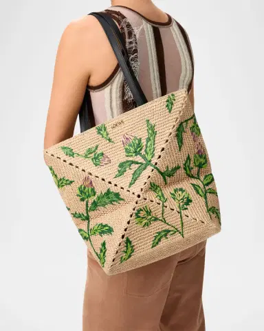 Loewe x Paula's Ibiza Puzzle Embroidered Raffia Tote Bag | Thumbnail 8