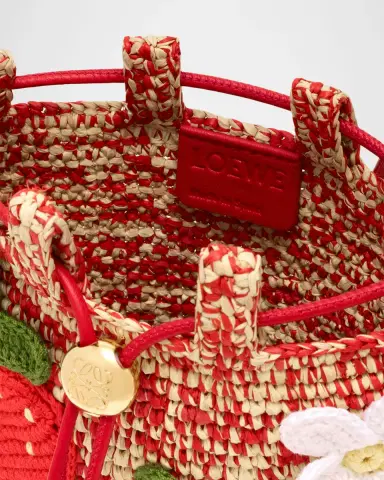 Loewe x Paula's Ibiza Strawberry Applique Raffia Pouch Bag | Thumbnail 4 Loewe x Paula's Ibiza Strawberry Applique Raffia Pouch Bag | Thumbnail 4