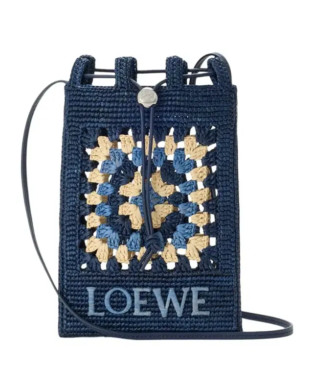 Loewe x Paula 's Ibiza Crochet Raffia Pocket Crossbody Bag