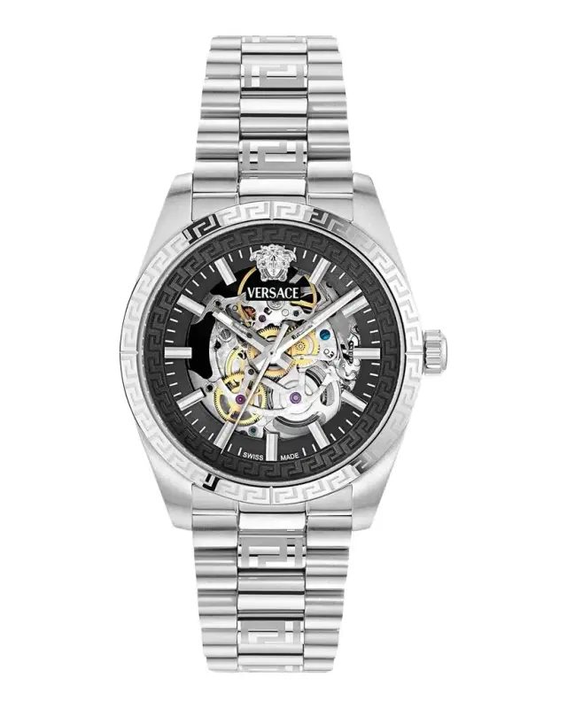 Versace Collection Men 's Millenyium 40mm Skeleton Stainless Steel Bracelet Watch