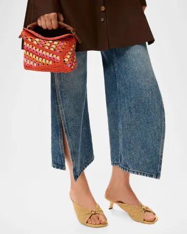 Loewe x Paula's Ibiza Puzzle Crochet Raffia Top-Handle Bag | Thumbnail 2