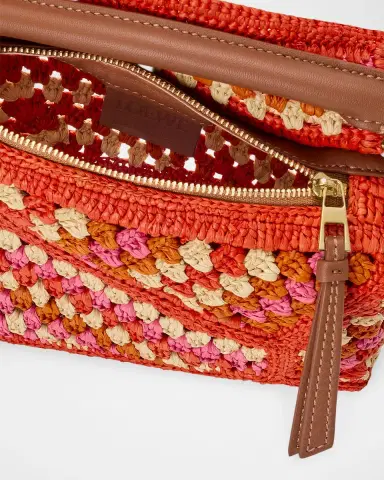 Loewe x Paula's Ibiza Puzzle Crochet Raffia Top-Handle Bag | Thumbnail 4