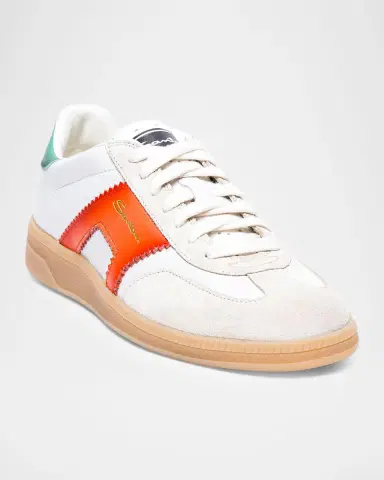 Santoni DBS Oly Mixed Leather Low-Top Sneakers | Thumbnail 2
