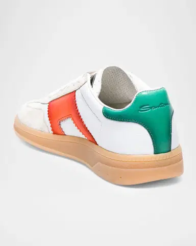 Santoni DBS Oly Mixed Leather Low-Top Sneakers | Thumbnail 3