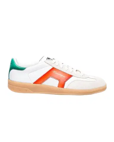 Santoni DBS Oly Mixed Leather Low-Top Sneakers | Thumbnail 1
