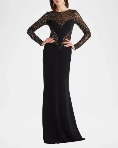 Tadashi Shoji Sequin Illusion Column Gown | Thumbnail 2 Tadashi Shoji Sequin Illusion Column Gown | Thumbnail 2