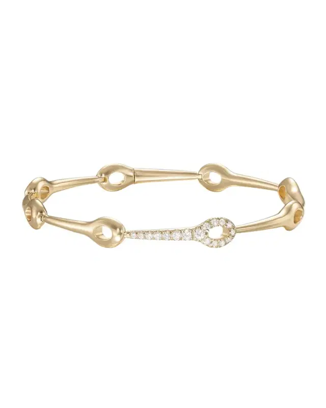 18K Lola Needle Link Bracelet with Diamonds