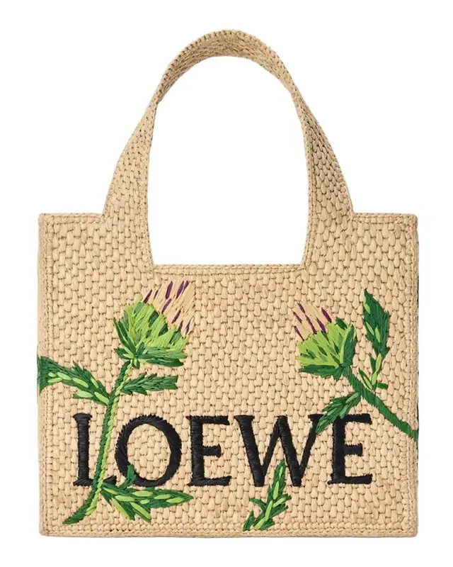 Loewe x Paula 's Ibiza Embroidered Raffia Tote Bag