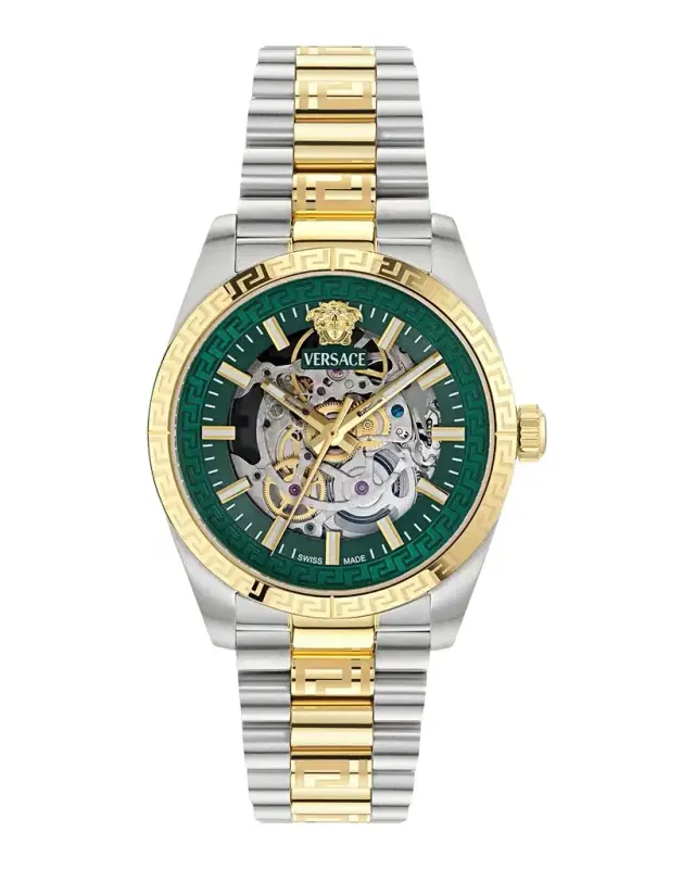 Men 's Millenyium 40mm Skeleton Two-Tone Bracelet Watch