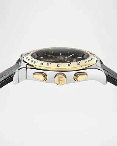 FERRAGAMO Men 's Ferragamo 1927 Leather-Strap Chronograph Watch | Thumbnail 2