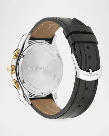 FERRAGAMO Men 's Ferragamo 1927 Leather-Strap Chronograph Watch | Thumbnail 3