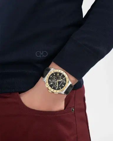 FERRAGAMO Men 's Ferragamo 1927 Leather-Strap Chronograph Watch | Thumbnail 5
