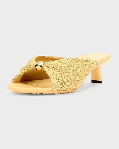 Loewe x Paula's Ibiza 45mm Pebble Woven Slide Sandals | Thumbnail 2