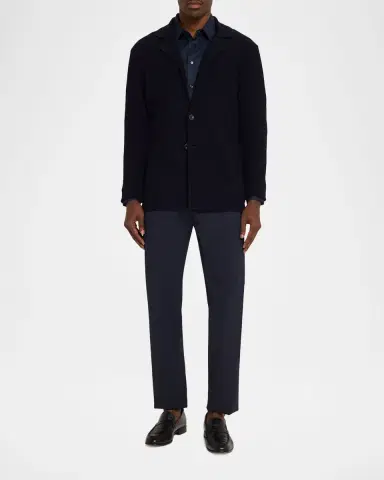Giorgio Armani Men's Chevron Stitch Cotton Knit Blazer | Thumbnail 2