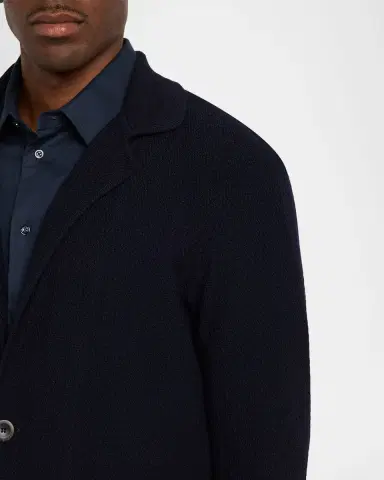 Giorgio Armani Men's Chevron Stitch Cotton Knit Blazer | Thumbnail 5