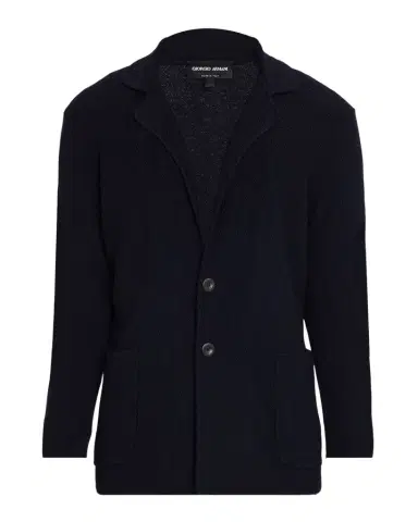 Giorgio Armani Men's Chevron Stitch Cotton Knit Blazer | Thumbnail 1