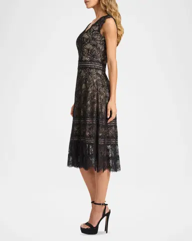Tadashi Shoji Sleeveless Lace Fit-&-Flare Midi Dress | Thumbnail 5 Tadashi Shoji Sleeveless Lace Fit-&-Flare Midi Dress | Thumbnail 5