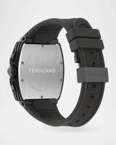 Ferragamo Men's F-80 42mm Tonneau PU-Strap Watch | Thumbnail 3 Ferragamo Men's F-80 42mm Tonneau PU-Strap Watch | Thumbnail 3