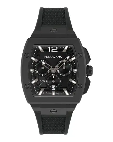 Ferragamo Men's F-80 42mm Tonneau PU-Strap Watch | Thumbnail 1 Ferragamo Men's F-80 42mm Tonneau PU-Strap Watch | Thumbnail 1