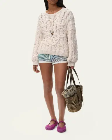 Loewe x Paula's Ibiza Anagram Cable-Knit Sweater | Thumbnail 6 Loewe x Paula's Ibiza Anagram Cable-Knit Sweater | Thumbnail 6