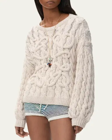 Loewe x Paula's Ibiza Anagram Cable-Knit Sweater | Thumbnail 8 Loewe x Paula's Ibiza Anagram Cable-Knit Sweater | Thumbnail 8